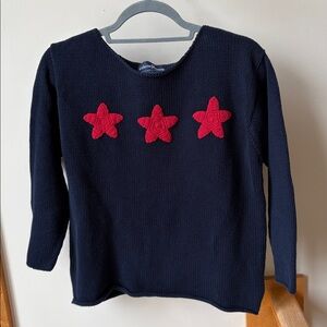 Katherine Johansson Martha’s Vineyard Embroidered Sea Star Handknit Sweater Med